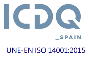 Sello ICDQ de certificación UNE-EN ISO 14001:2015
